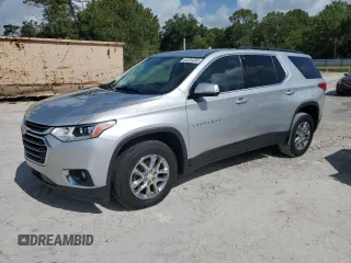 2019 Chevrolet Traverse LT Cloth z VIN 1GNERGKW8KJ320242, wystawiony jako Copart lot #60324095 z przebiegiem 103 680 mil mil oraz Szkoda całkowita • Salvage title. Historia ofert i sprzedaży dostępna na DreamBid. Obrazek 1.