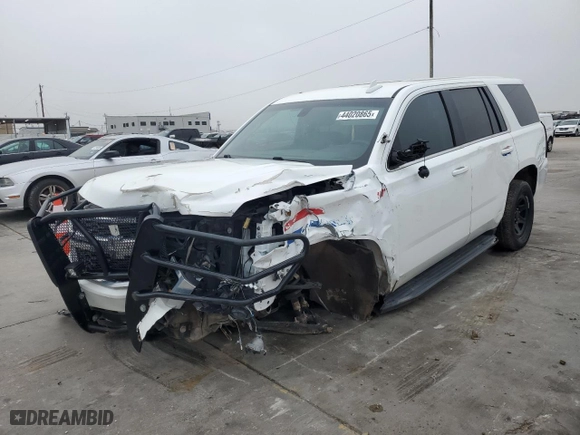 2017 Chevrolet Tahoe Commercial with VIN 1GNLCDEC1HR217988, listed as a Copart auction lot 44020865 with 0 mi miles and Salvage Title. Bid and sale history available at carsss.com. Image 1.