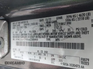 2013 Ford Escape S with VIN 1FMCU0F71DUC06993, listed as a IAAI auction lot 41932626 with 238,691 mi miles. Bid and sale history available at carsss.com. Image 9.