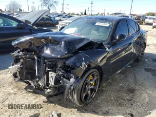 2018 Alfa Romeo Giulia Ti with VIN ZARFAECN0J7566637, listed as a Copart auction lot 49741045 with Not provided miles and Salvage title. Bid and sale history available at DreamBid. Image 1.