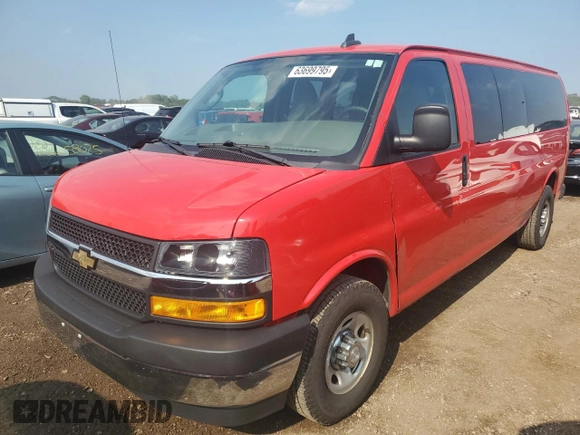 2018 Chevrolet Express Passenger LT z VIN 1GAZGPFG8J1336841, wystawiony jako Copart lot #63699795 z przebiegiem 247 751 mil mil oraz Czysty tytuł • Clean title. Historia ofert i sprzedaży dostępna na DreamBid. Obrazek 1.