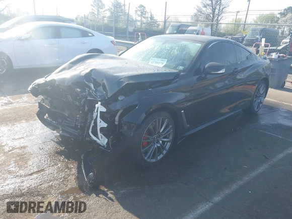 2017 Infiniti Q60 Red Sport 400 with VIN JN1FV7EL1HM700124, listed as a IAAI auction lot 41789570 with 140,841 mi miles and . Bid and sale history available at carsss.com. Image 21.