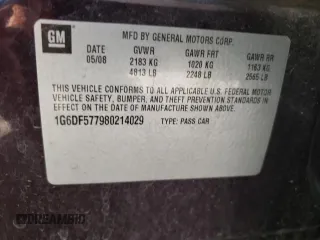 2008 Cadillac CTS RWD w/1SA with VIN 1G6DF577980214029, listed as a Copart auction lot 57444064 with 188,406 mi miles and Salvage Title. Bid and sale history available at carsss.com. Image 12.