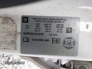 2016 Buick Verano с VIN 1G4PP5SK1G4162787, выставлен на аукционе IAAI как лот 42278068 с пробегом 75 105 миль миль и . История ставок и продаж доступна на DreamBid. Изображение 9.