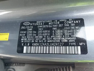 2020 Hyundai Kona SE with VIN KM8K12AA3LU424127, listed as a IAAI auction lot 42439259 with 109,150 mi miles and . Bid and sale history available at DreamBid. Image 9.