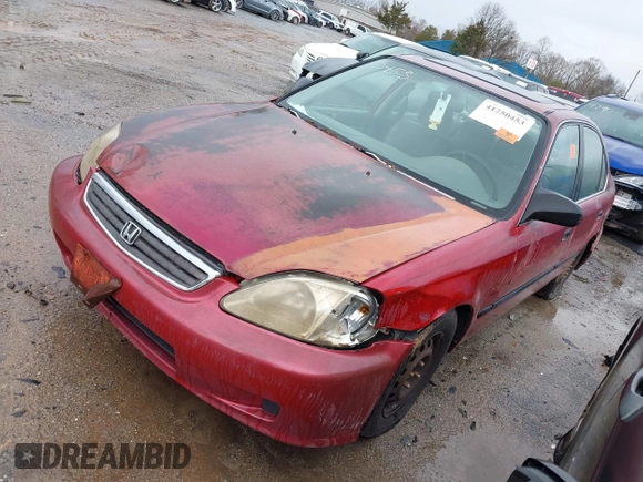 1999 Honda Civic LX with VIN 1HGEJ6579XL014663, listed as a IAAI auction lot 41250453 with 251,342 mi miles. Bid and sale history available at carsss.com. Image 2.