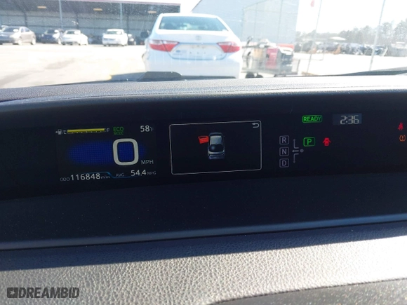 2016 Toyota Prius Two with VIN JTDKBRFU7G3529309, listed as a IAAI auction lot 41737308 with 116,848 mi miles. Bid and sale history available at carsss.com. Image 7.