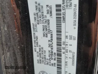 2020 Ford F-150 XL with VIN 1FTEW1E57LFB56617, listed as a Copart auction lot 56384545 with 171,336 mi miles and Salvage title. Bid and sale history available at DreamBid. Image 13.