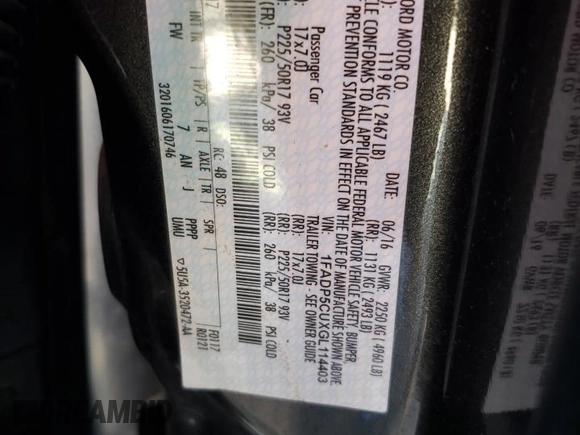 2016 Ford C-Max Energi SEL with VIN 1FADP5CUXGL114403, listed as a Copart auction lot 47727214 with 75,601 mi miles and Salvage Title. Bid and sale history available at carsss.com. Image 12.