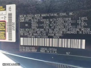 2010 Toyota Tundra 4WD Truck with VIN 5TFUW5F11AX120069, listed as a IAAI auction lot 41378490 with 413,655 mi miles. Bid and sale history available at carsss.com. Image 9.