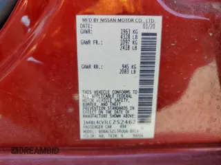 2020 Nissan Altima 2.5 SR with VIN 1N4BL4CV3LC252462, listed as a Copart auction lot 71038264 with 63,604 mi miles and Salvage Title. Bid and sale history available at carsss.com. Image 12.