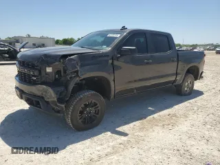 2021 Chevrolet Silverado 1500 Custom with VIN 1GCPYBEK6MZ231063, listed as a Copart auction lot 52195745 with 53,497 mi miles and Salvage Title. Bid and sale history available at DreamBid. Image 1.