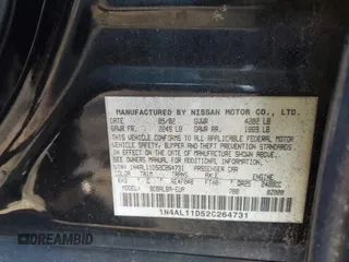 2002 Nissan Altima S with VIN 1N4AL11D52C264731, listed as a IAAI auction lot 41242713 with 189,741 mi miles. Bid and sale history available at carsss.com. Image 9.