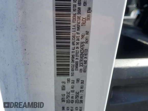 2017 Ram ProMaster Cargo with VIN 3C6TRVAG9HE547676, listed as a Copart auction lot 49311795 with 138,365 mi miles and Clean Title. Bid and sale history available at DreamBid. Image 14.