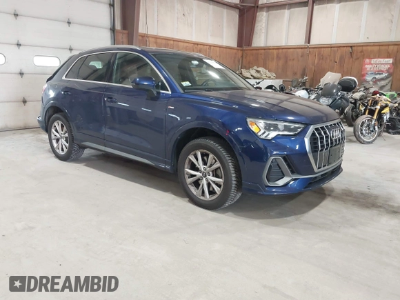 2021 Audi Q3 S line Premium Plus with VIN WA1EECF36M1061776, listed as a IAAI auction lot 42343842 with 40,521 mi miles and . Bid and sale history available at DreamBid. Image 1.