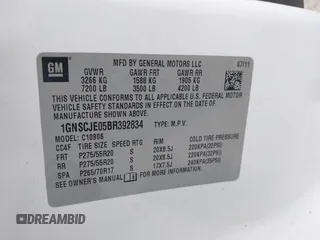 2011 Chevrolet Suburban LT with VIN 1GNSCJE05BR392834, listed as a IAAI auction lot 42141087 with 251,359 mi miles and . Bid and sale history available at DreamBid. Image 9.