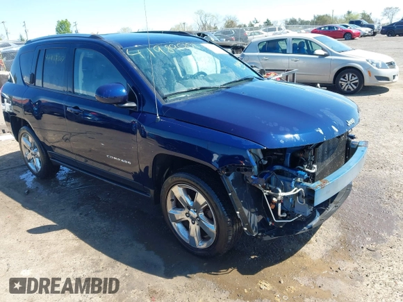 2014 Jeep Compass Latitude with VIN 1C4NJCEB2ED883243, listed as a IAAI auction lot 41989007 with 138,192 mi miles. Bid and sale history available at carsss.com. Image 1.