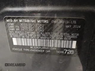 2024 Mitsubishi Mirage ES z VIN ML32AUHJ9RH012384, wystawiony jako IAAI lot #42449442 z przebiegiem 14 460 mil mil oraz . Historia ofert i sprzedaży dostępna na DreamBid. Obrazek 9.
