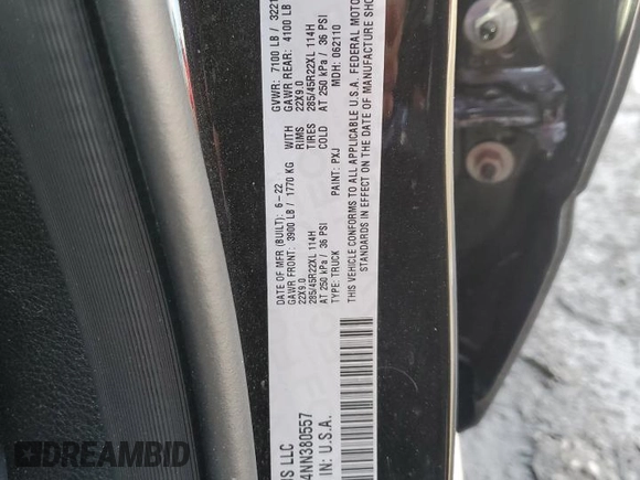 2022 Ram 1500 Limited z VIN 1C6SRFHT4NN380557, wystawiony jako Copart lot #46688005 z przebiegiem 43 198 mil mil oraz Szkoda całkowita • Salvage title. Historia ofert i sprzedaży dostępna na DreamBid. Obrazek 13.