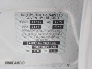 2006 Jaguar X-Type z VIN SAJWA51A76WE86537, wystawiony jako IAAI lot #42287581 z przebiegiem Nie podano mil oraz . Historia ofert i sprzedaży dostępna na DreamBid. Obrazek 9.