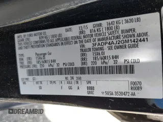 2016 Ford Fiesta S with VIN 3FADP4AJ2GM142441, listed as a IAAI auction lot 42655603 with 45,233 mi miles and . Bid and sale history available at DreamBid. Image 9.