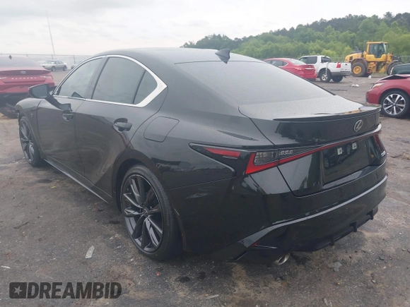 2025 Lexus IS 350 F Sport with VIN JTHBZ1B24S5084184, listed as a IAAI auction lot 42222378 with 2,114 mi miles and . Bid and sale history available at DreamBid. Image 3.