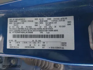 2019 Ford Ranger XL with VIN 1FTER4FH6KLA10808, listed as a IAAI auction lot 41071773 with 69,309 mi miles. Bid and sale history available at carsss.com. Image 9.