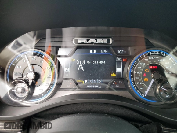 2020 Ram 1500 Limited with VIN 1C6SRFHT0LN104647, listed as a Copart auction lot 69088784 with 37,119 mi miles and Salvage title. Bid and sale history available at DreamBid. Image 9.