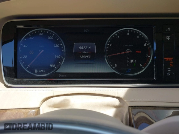 2016 Mercedes-Benz S 550 with VIN WDDUG8FB1GA238762, listed as a IAAI auction lot 42055827 with 134,953 mi miles and . Bid and sale history available at carsss.com. Image 7.