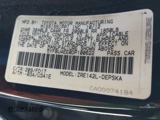 2013 Toyota Corolla L with VIN 5YFBU4EE0DP100622, listed as a IAAI auction lot 41831575 with 139,538 mi miles and . Bid and sale history available at DreamBid. Image 9.