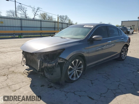 2014 Honda Accord Sedan Sport with VIN 1HGCR2F51EA178956, listed as a Copart auction lot 53116995 with 106,687 mi miles and Salvage Title. Bid and sale history available at carsss.com. Image 1.