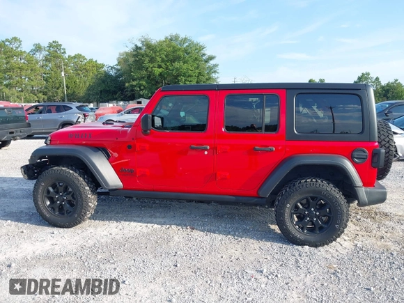 2020 Jeep Wrangler Unlimited Willys z VIN 1C4HJXDM1LW290451, wystawiony jako IAAI lot #42586990 z przebiegiem 64 163 mil mil oraz . Historia ofert i sprzedaży dostępna na DreamBid. Obrazek 15.