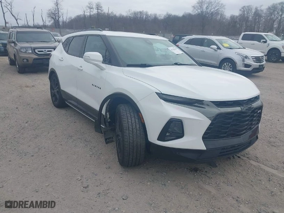 2019 Chevrolet Blazer RS with VIN 3GNKBJRSXKS687147, listed as a IAAI auction lot 41786346 with 97,751 mi miles. Bid and sale history available at carsss.com. Image 1.
