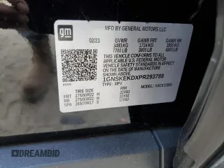 2023 Chevrolet Suburban RST with VIN 1GNSKEKDXPR293788, listed as a Copart auction lot 77902924 with 75,245 mi miles and Salvage title. Bid and sale history available at DreamBid. Image 13.