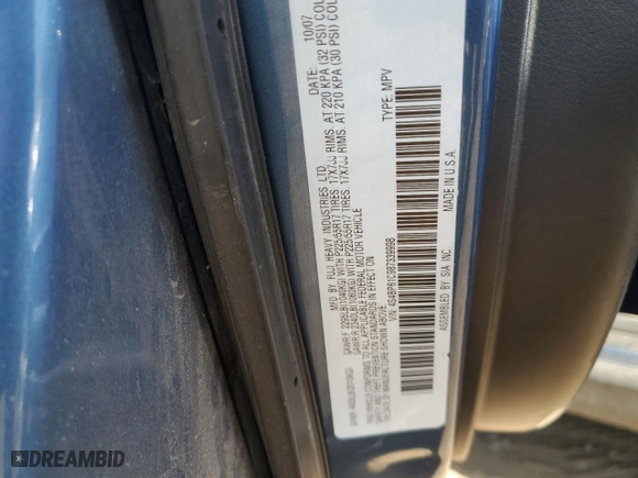 2008 Subaru Outback (Natl) i with VIN 4S4BP61C987339998, listed as a Copart auction lot 71448984 with 116,613 mi miles and Salvage Title. Bid and sale history available at carsss.com. Image 12.