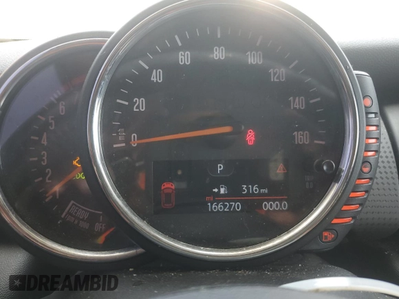 2016 MINI Hardtop with VIN WMWXP5C56G2D15172, listed as a Copart auction lot 59997205 with 166,270 mi miles and Clean title. Bid and sale history available at DreamBid. Image 9.