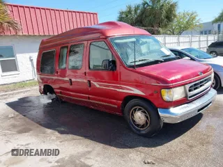 2000 Ford Econoline Cargo Recreational with VIN 1FDRE14W9YHB34995, listed as a IAAI auction lot 41746812 with 238,247 mi miles and . Bid and sale history available at DreamBid. Image 1.