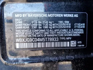 2021 BMW X1 xDrive28i with VIN WBXJG9C04M5T78933, listed as a Copart auction lot 45018135 with 72,067 mi miles and Salvage Title. Bid and sale history available at carsss.com. Image 13.