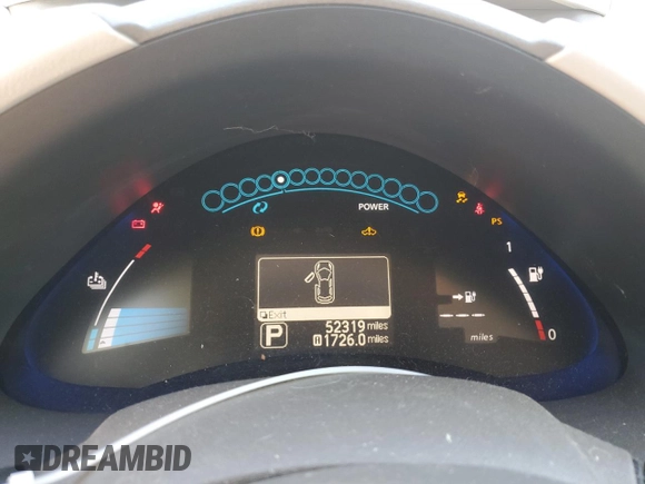 2011 Nissan LEAF SL-e with VIN JN1AZ0CPXBT009490, listed as a Copart auction lot 55846965 with 52,319 mi miles and Salvage Title. Bid and sale history available at DreamBid. Image 9.