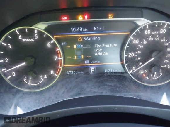 2019 Nissan Altima SV with VIN 1N4BL4DVXKN305921, listed as a IAAI auction lot 41822527 with 137,205 mi miles and . Bid and sale history available at DreamBid. Image 7.
