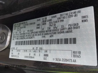 2020 Ford Escape SE Sport Hybrid with VIN 1FMCU0BZ0LUC52871, listed as a IAAI auction lot 42225741 with Not provided miles and . Bid and sale history available at DreamBid. Image 9.