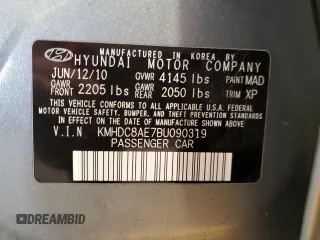 2011 Hyundai Elantra Touring SE with VIN KMHDC8AE7BU090319, listed as a Copart auction lot 70459194 with 177,130 mi miles and Salvage Title. Bid and sale history available at carsss.com. Image 12.