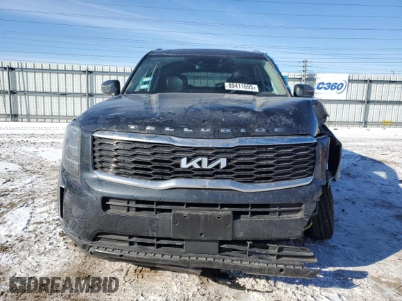 2022 Kia Telluride EX with VIN 5XYP3DHC2NG299505, listed as a Copart auction lot 89411695 with 26,919 mi miles and Salvage Title. Bid and sale history available at DreamBid. Image 5.