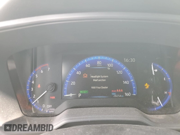 2022 Toyota Corolla Hybrid LE with VIN JTDEAMDE4NJ042155, listed as a Copart auction lot 53845215 with 28,254 mi miles and Salvage Title. Bid and sale history available at carsss.com. Image 9.