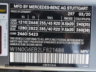2020 Mercedes-Benz GLC with VIN W1N0G6EB2LF821488, listed as a Copart auction lot 74237714 with 70,658 mi miles and Salvage Title. Bid and sale history available at carsss.com. Image 14.