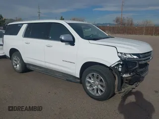 2023 Chevrolet Suburban Premier with VIN 1GNSKFKD5PR511819, listed as a IAAI auction lot 41899310 with 40,355 mi miles and . Bid and sale history available at DreamBid. Image 1.