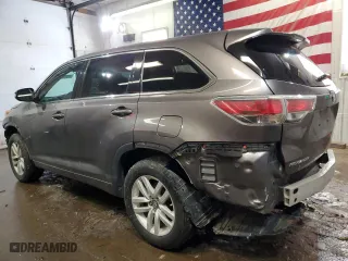 2016 Toyota Highlander LE with VIN 5TDBKRFH4GS258503, listed as a Copart auction lot 43762705 with 106,259 mi miles and Salvage Title. Bid and sale history available at carsss.com. Image 2.