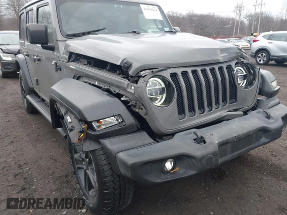 2021 Jeep Wrangler Unlimited Sport S with VIN 1C4HJXDG5MW614688, listed as a IAAI auction lot 41678964 with 89,309 mi miles. Bid and sale history available at carsss.com. Image 18.