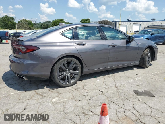 2021 Acura TLX w/A-Spec Package with VIN 19UUB6F51MA001449, listed as a Copart auction lot 61774275 with 83,036 mi miles and Salvage title. Bid and sale history available at DreamBid. Image 3.