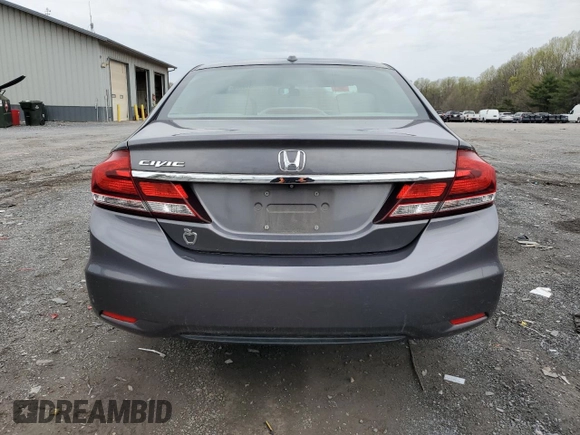 2015 Honda Civic EX-L with VIN 2HGFB2F99FH525523, listed as a Copart auction lot 53046005 with 23,618 mi miles and Salvage Title. Bid and sale history available at DreamBid. Image 6.